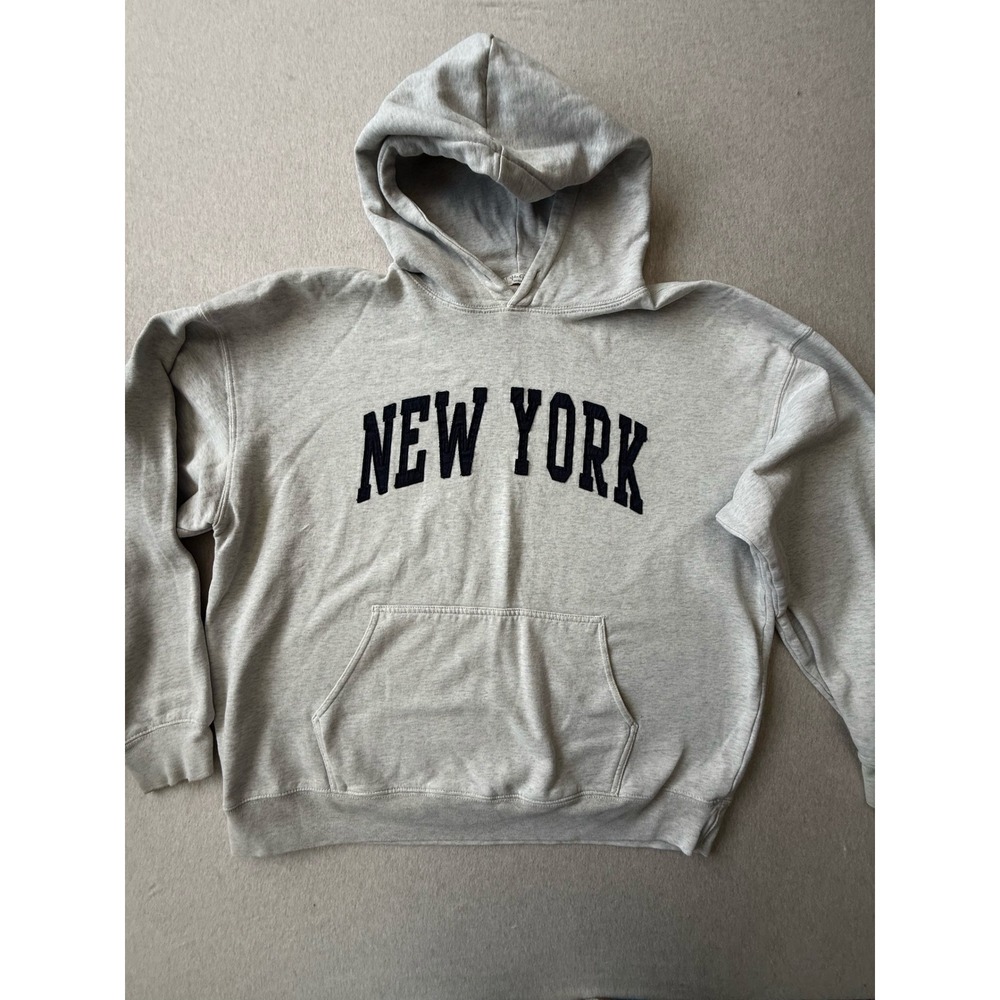 John Galt Brandy Melville New York Graphic Hoodie Heather Gray Oversized S M